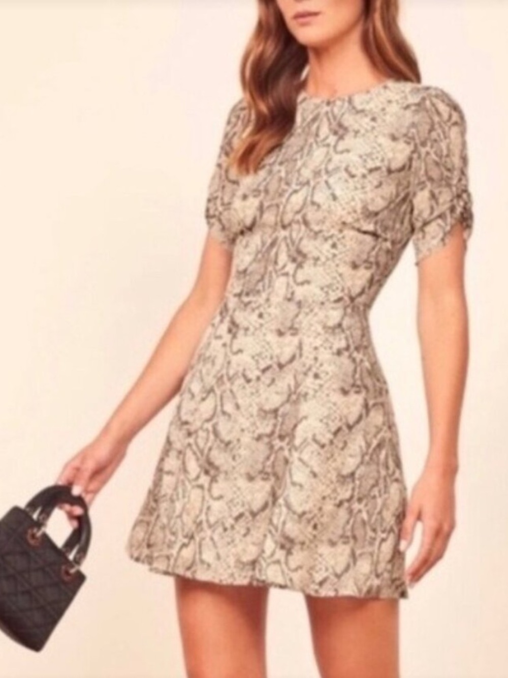 Reformation python mini dress snakeskin print small